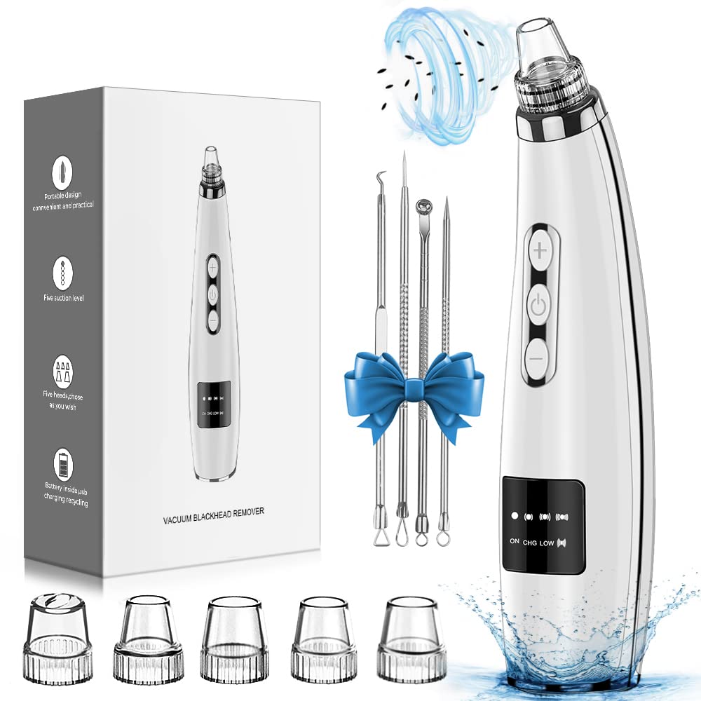Upgraded Electric Blackhead Remover and Pore Vacuum with 5 Suction Levels, 5 Probes, and USB Rechargeable Design for Effective Facial Cleansing for All Genders