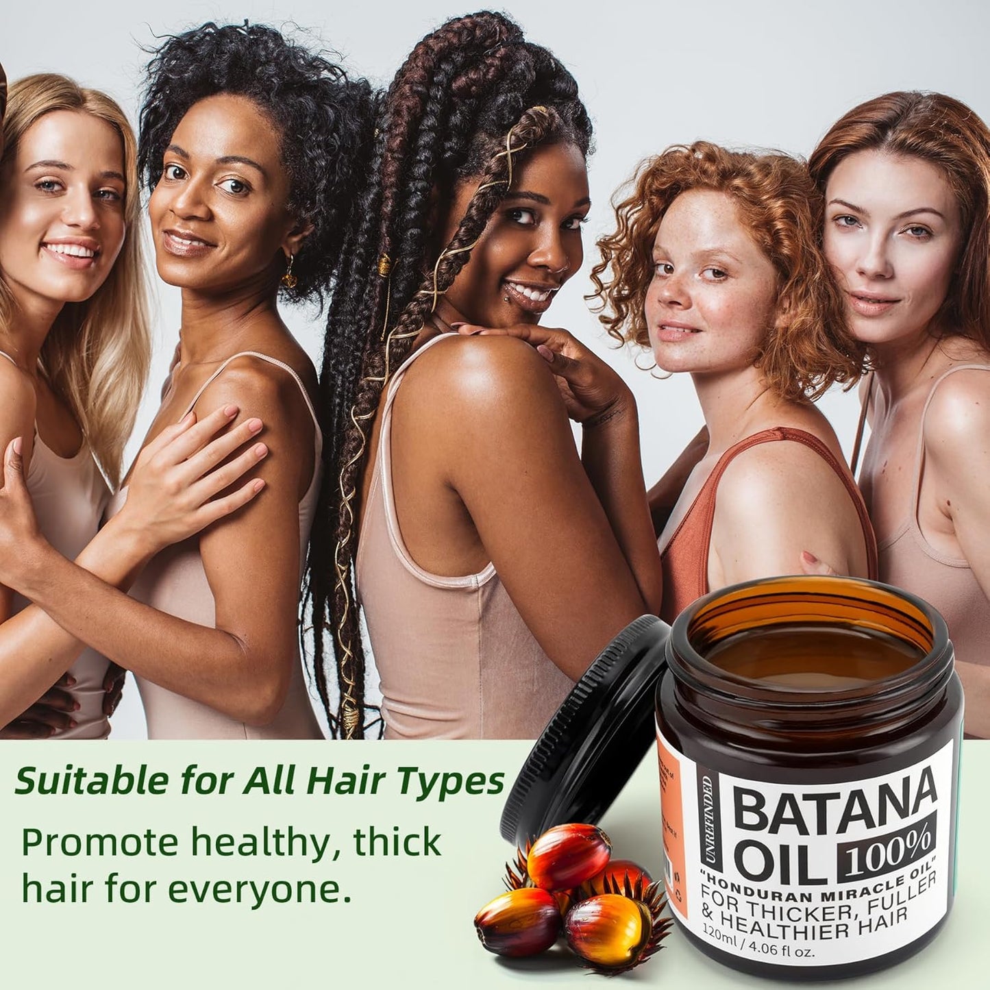 Batana Oil for Hair Growth - 100% Natural, Unrefined, and Organic from Honduras, 4.06 Ounce Jar for Frizz Control, Split End Repair, Texture Enhancement, and Shine.