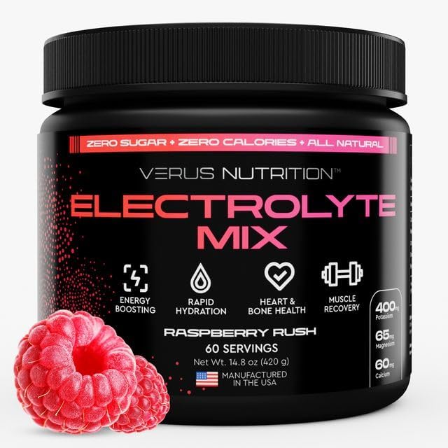 Sugar-Free Electrolyte Powder - Zero Calorie Hydration Mix for Fasting, Keto, and Vegan Diets | Natural Ingredients, 60 Servings
