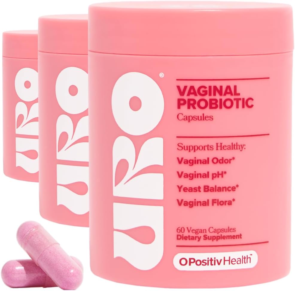 URO Women's Vaginal Probiotics with Prebiotics and Lactobacillus Blend - Supplement for Vaginal Health, pH Balance, and Flora Support - 60 Capsules (Pack of 2)