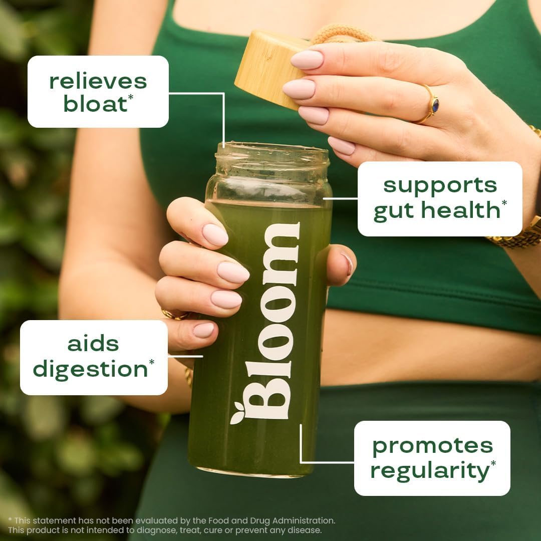 Greens and Superfoods Powder for Digestive Wellness with Digestive Enzymes, Probiotics, Spirulina, and Chlorella - Strawberry Kiwi Flavor, 30 Servings