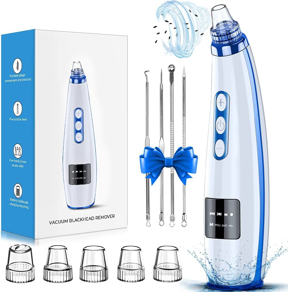 Upgraded Electric Blackhead Remover and Pore Vacuum with 5 Suction Levels, 5 Probes, and USB Rechargeable Design for Effective Facial Cleansing for All Genders