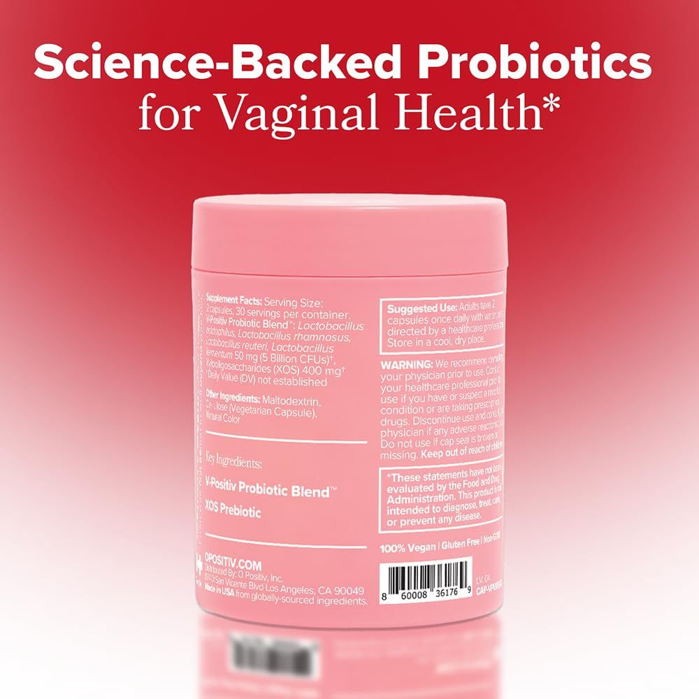 URO Women's Vaginal Probiotics with Prebiotics and Lactobacillus Blend - Supplement for Vaginal Health, pH Balance, and Flora Support - 60 Capsules (Pack of 2)