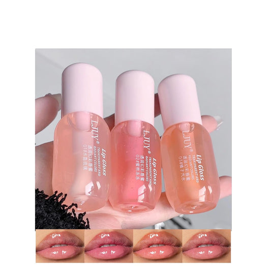 3-Piece Mint Flavor Hydrating Lip Oil Set - Glossy and Moisturizing Transparent Lip Primer for Women and Girls