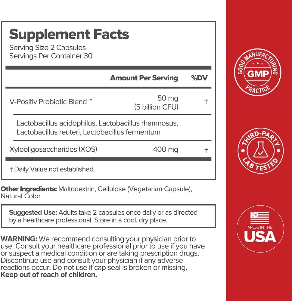URO Women's Vaginal Probiotics with Prebiotics and Lactobacillus Blend - Supplement for Vaginal Health, pH Balance, and Flora Support - 60 Capsules (Pack of 2)