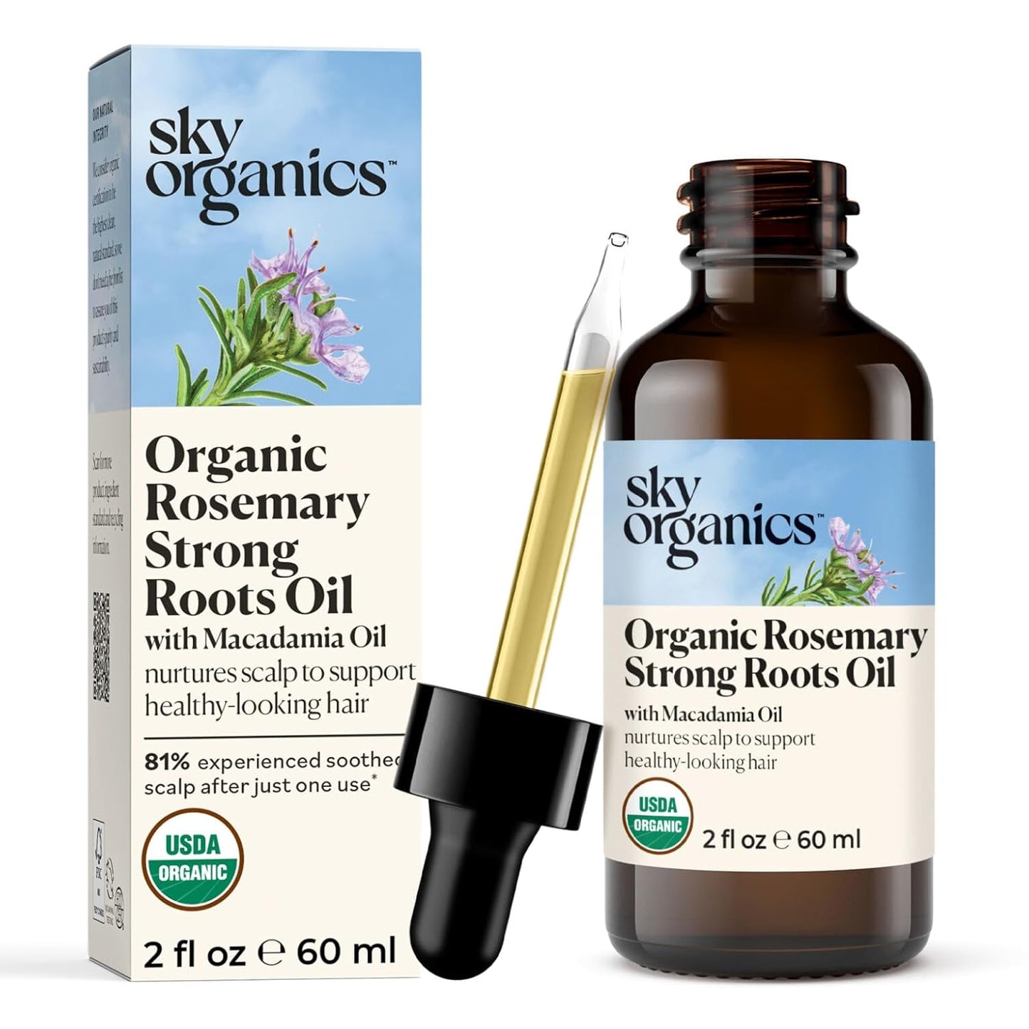 Revitalize Your Hair with Organic Rosemary Oil - Powerful Hair Growth Serum Infused with Macadamia, Jojoba & Essential Oils - 2 Fl Oz of Natural Beauty
