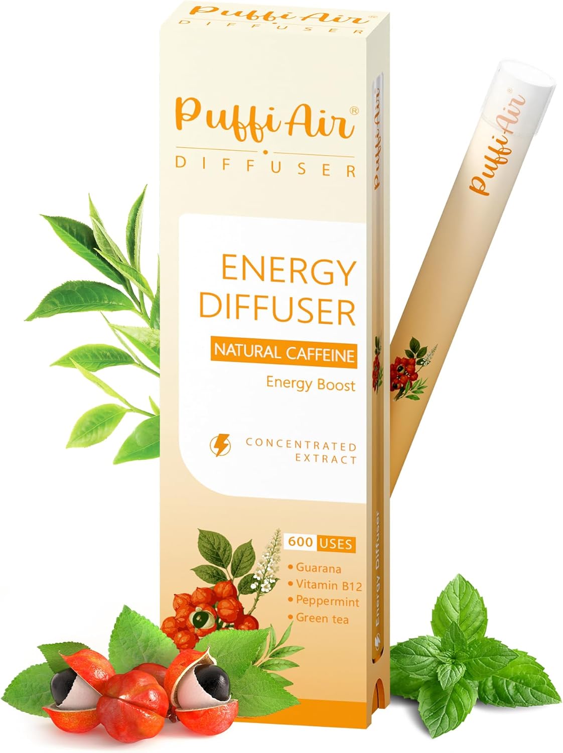 Herbal Diffuser Pen for Lung Health - Mullein, Thyme & Mint Blend for Enhanced Breathing, 600 Uses, Single Pack