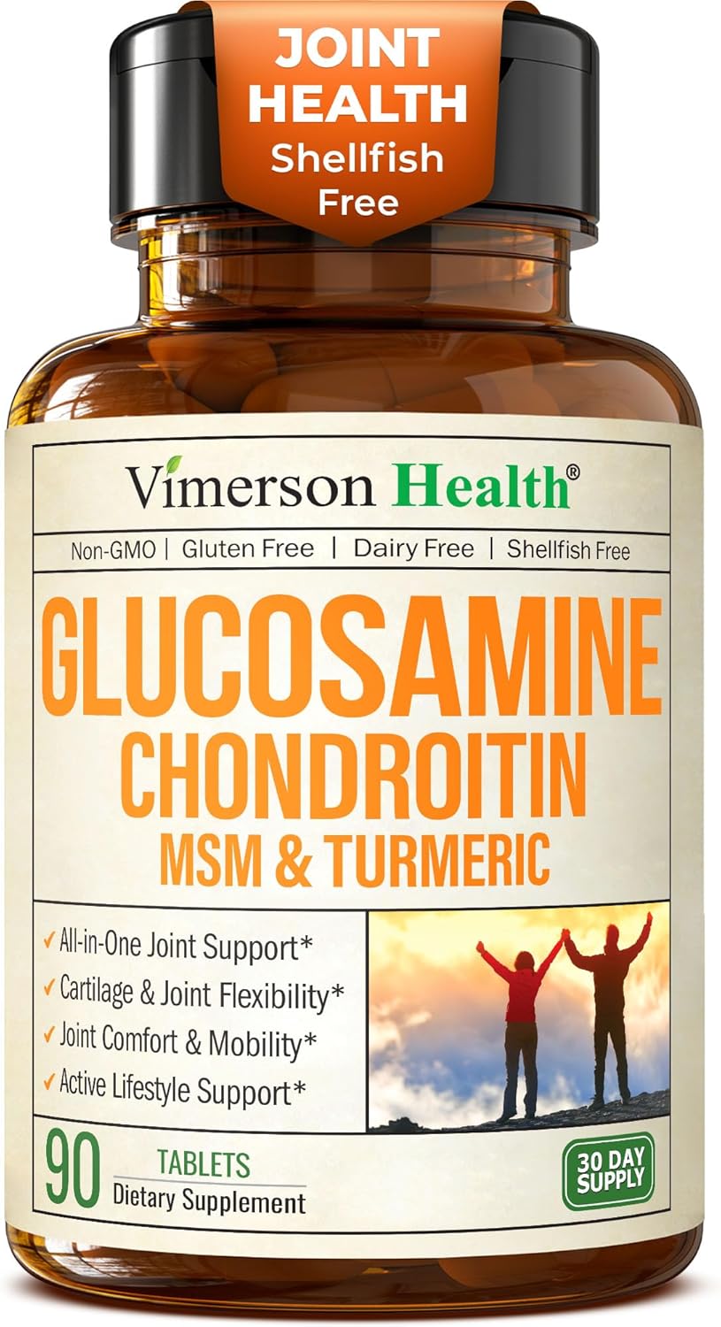 Glucosamine Chondroitin MSM Joint Support Supplement for Optimal Cartilage and Joint Health - 1500 mg Glucosamine Sulfate, Chondroitin, and MSM - 90 Capsules