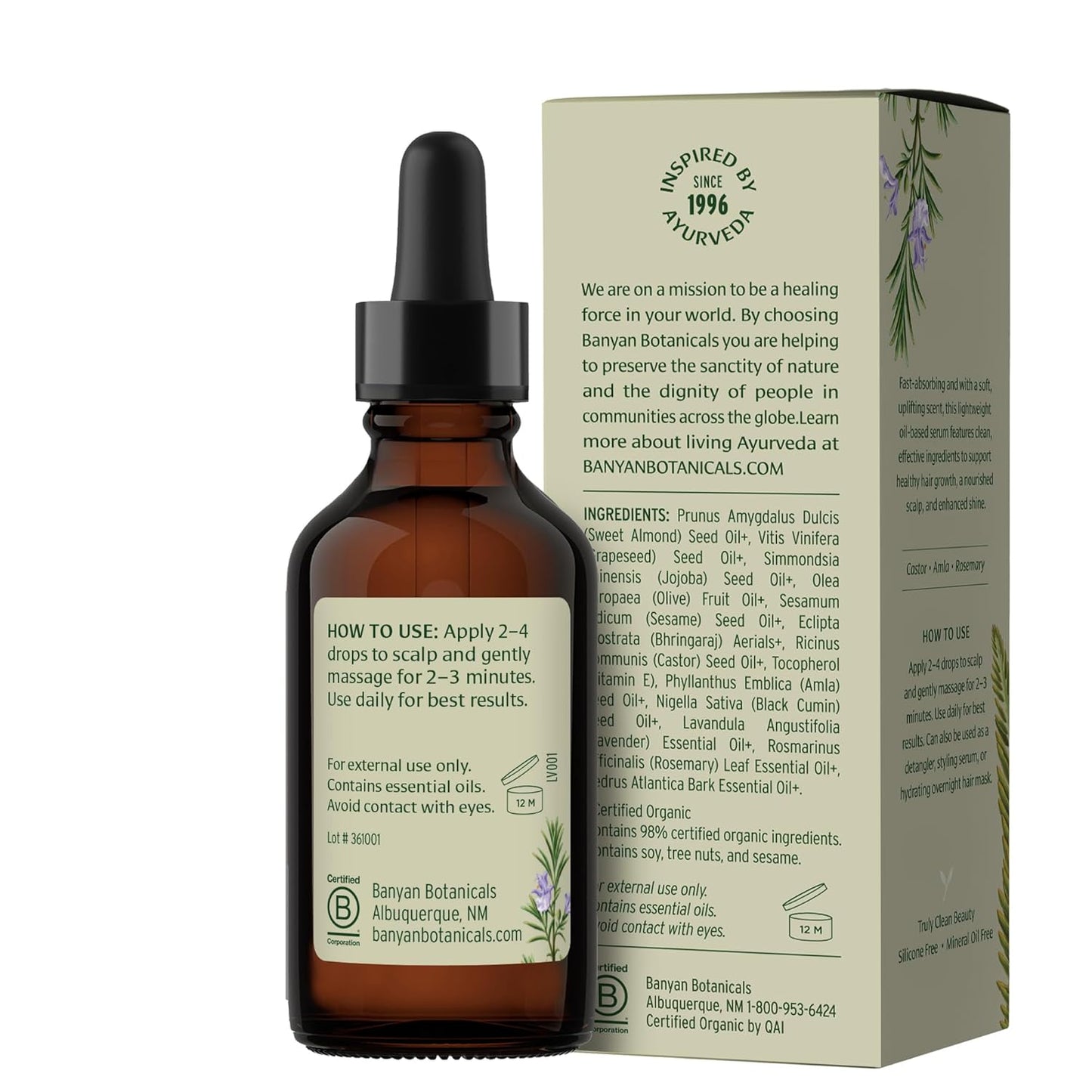 Revitalize Your Hair with Our Ayurvedic Herbal Oil Serum – Nourishing Scalp Care & Promoting Healthy Growth with Organic Amla, Rosemary & Castor Oil – 2 Fl Oz – Vegan & Sustainably Sourced