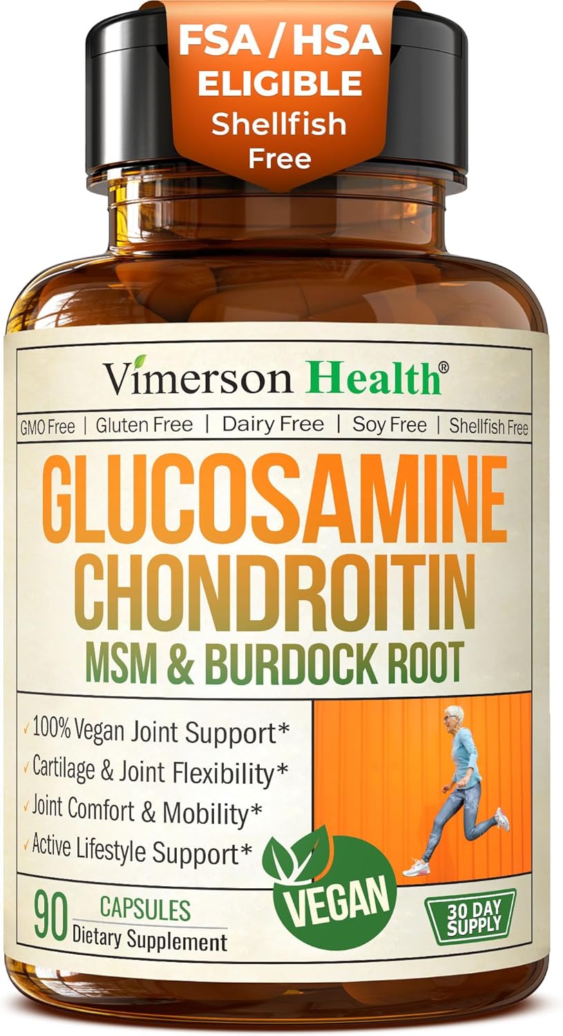 Glucosamine Chondroitin MSM Joint Support Supplement for Optimal Cartilage and Joint Health - 1500 mg Glucosamine Sulfate, Chondroitin, and MSM - 90 Capsules