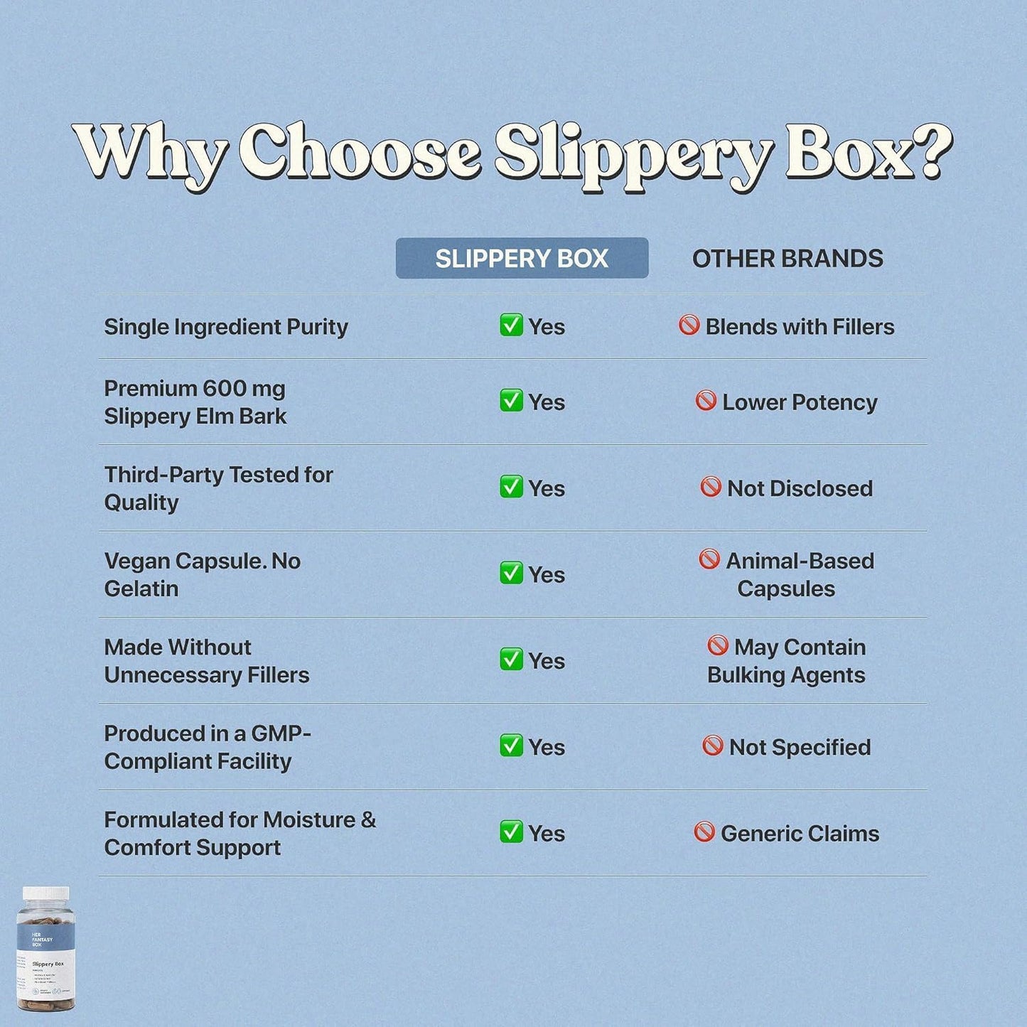 Slippery Elm Capsules for Feminine Wellness and Intimate Moisture Support – 60 Vegan Capsules