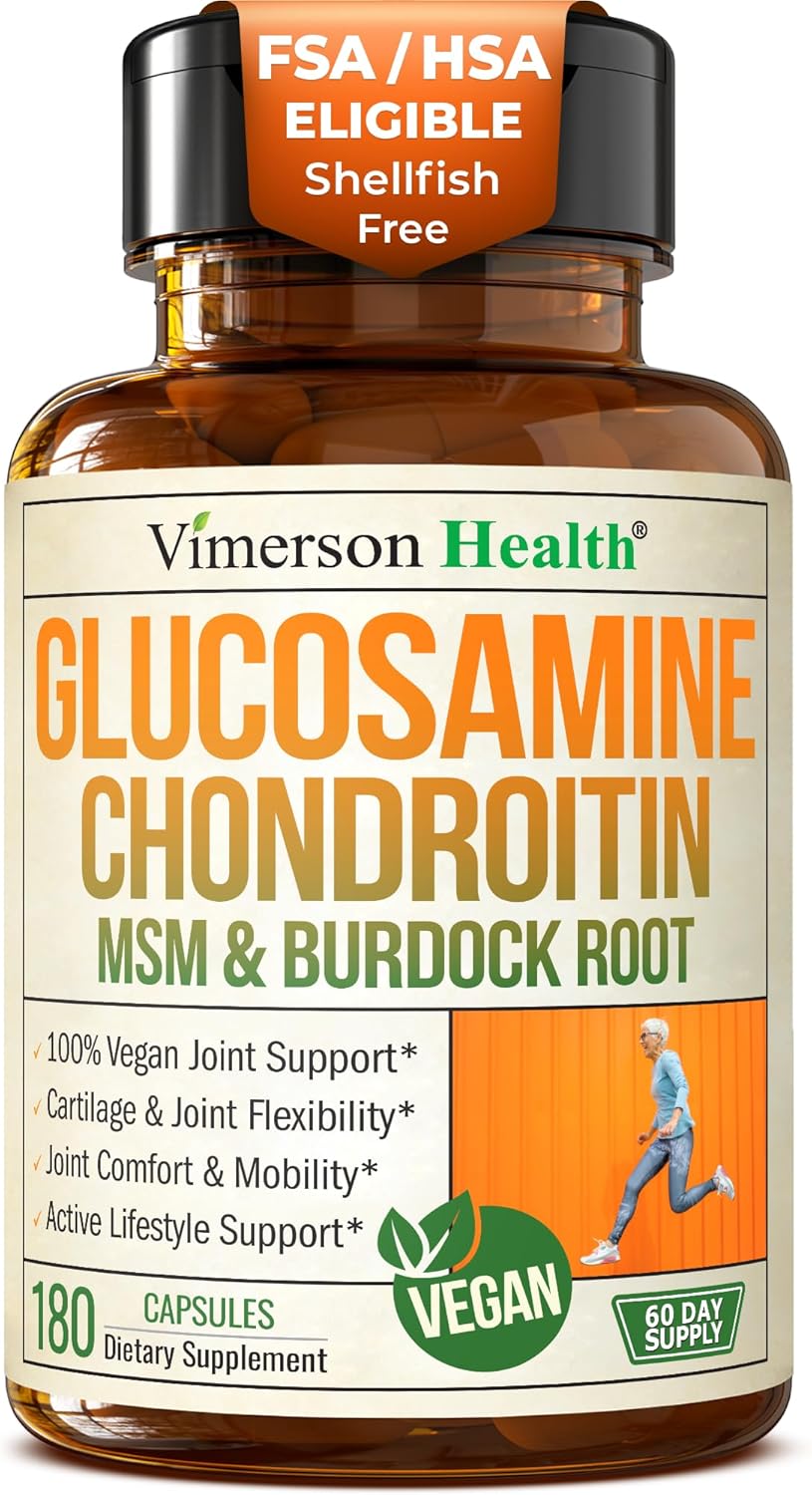 Glucosamine Chondroitin MSM Joint Support Supplement for Optimal Cartilage and Joint Health - 1500 mg Glucosamine Sulfate, Chondroitin, and MSM - 90 Capsules