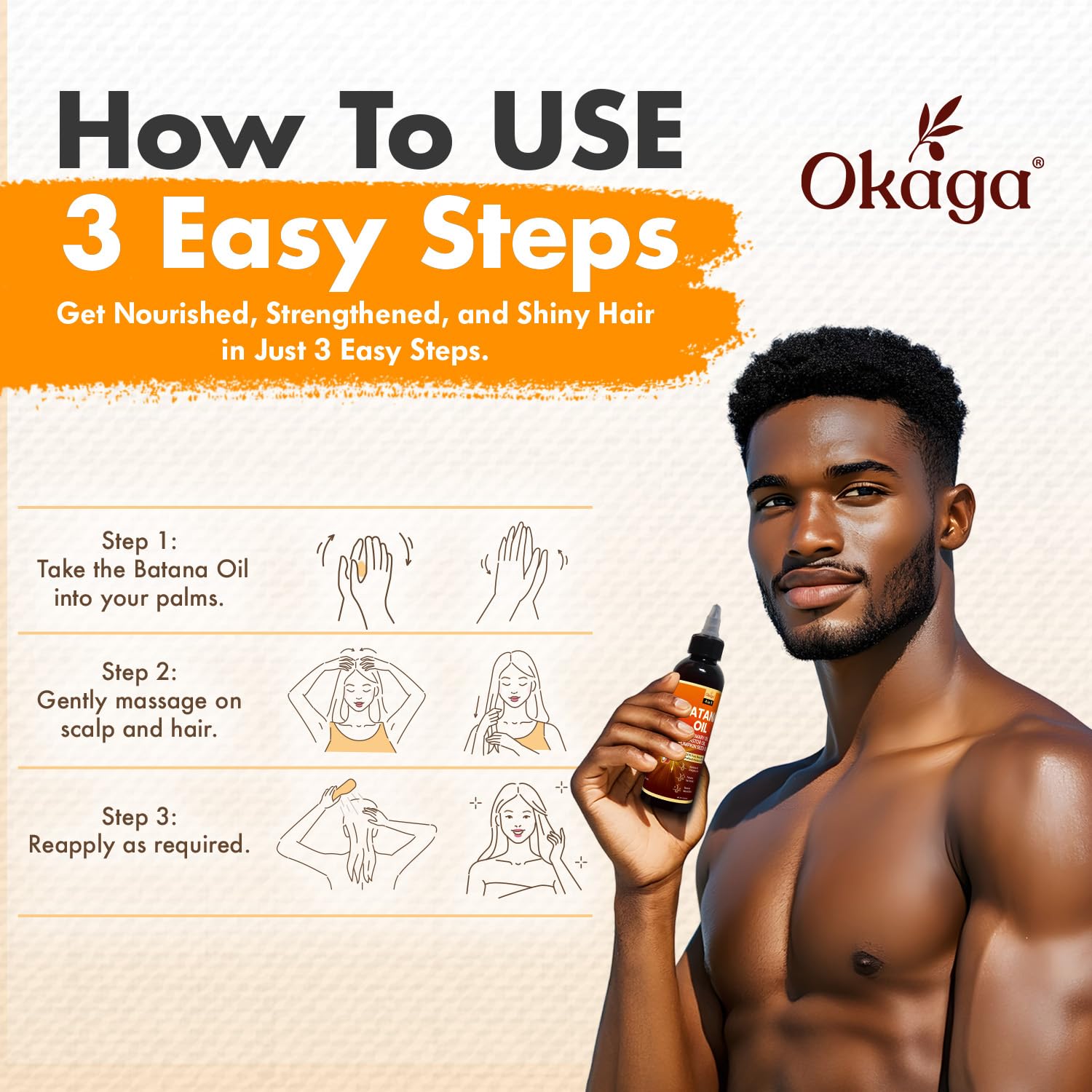 Batana Oil for Hair Growth with Rosemary, Castor, and Pumpkin Seed Oils - 100% Pure Unrefined Honduran Formula for Strengthening and Nourishing Scalp and Hair (5oz)