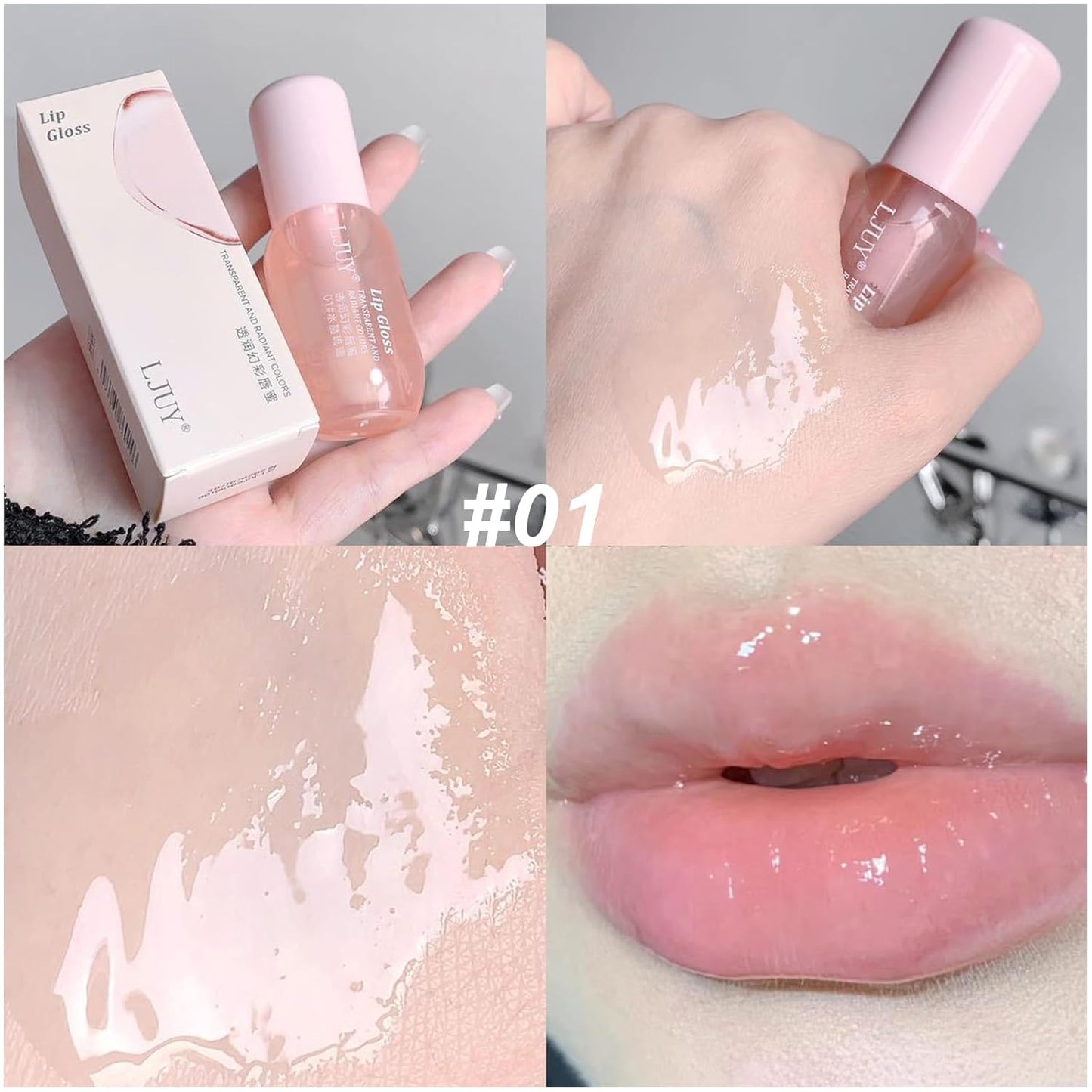 3-Piece Mint Flavor Hydrating Lip Oil Set - Glossy and Moisturizing Transparent Lip Primer for Women and Girls