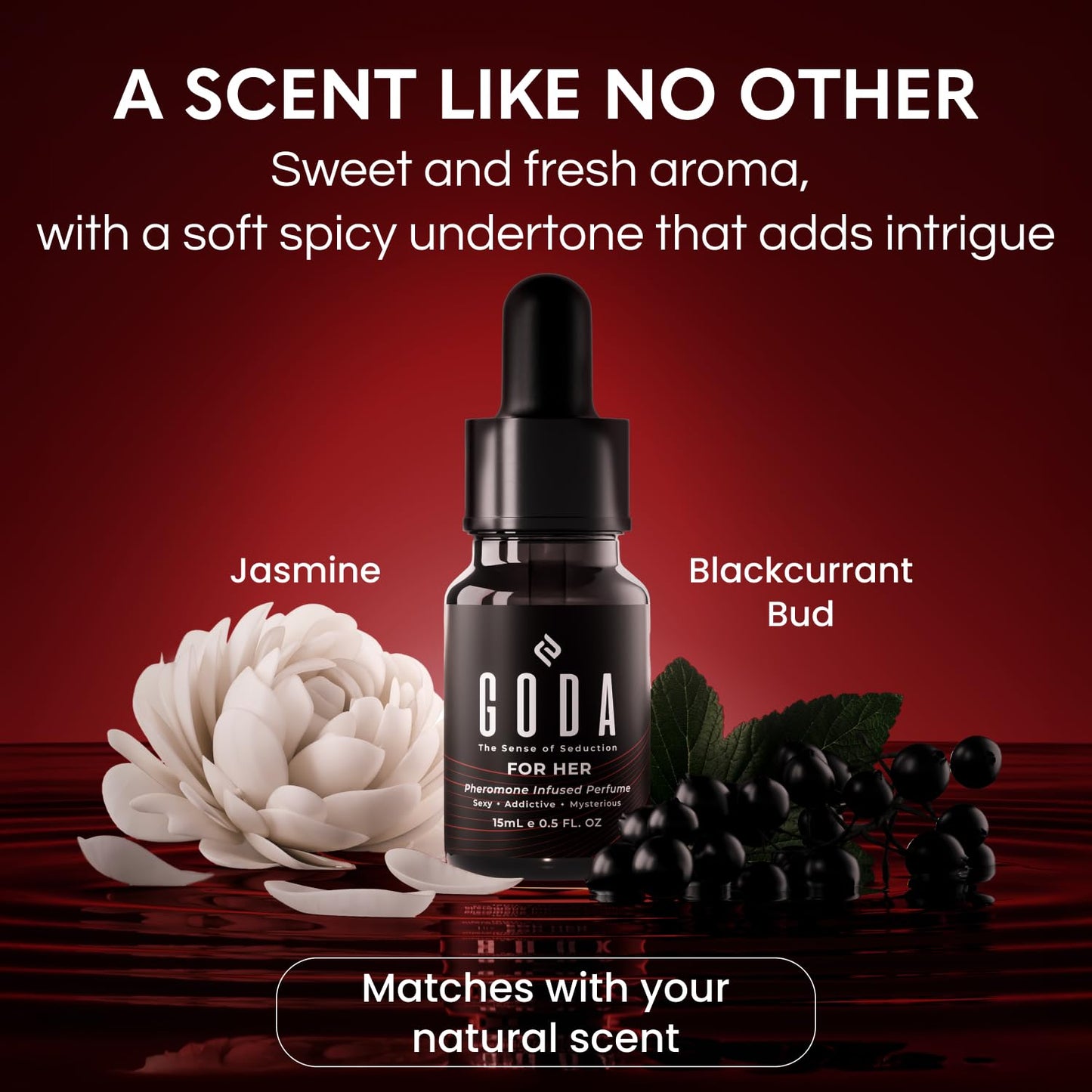 Pheromone Perfume for Women - Original Long-Lasting Fragrance with Jasmine and Rose, Vegan and Cruelty-Free - 15ml/0.50 fl. oz.
