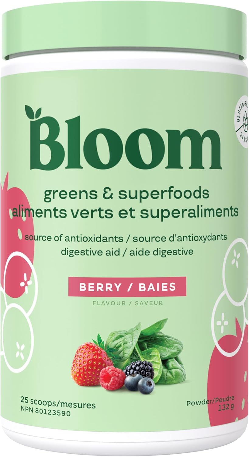 Greens and Superfoods Powder for Digestive Wellness with Digestive Enzymes, Probiotics, Spirulina, and Chlorella - Strawberry Kiwi Flavor, 30 Servings