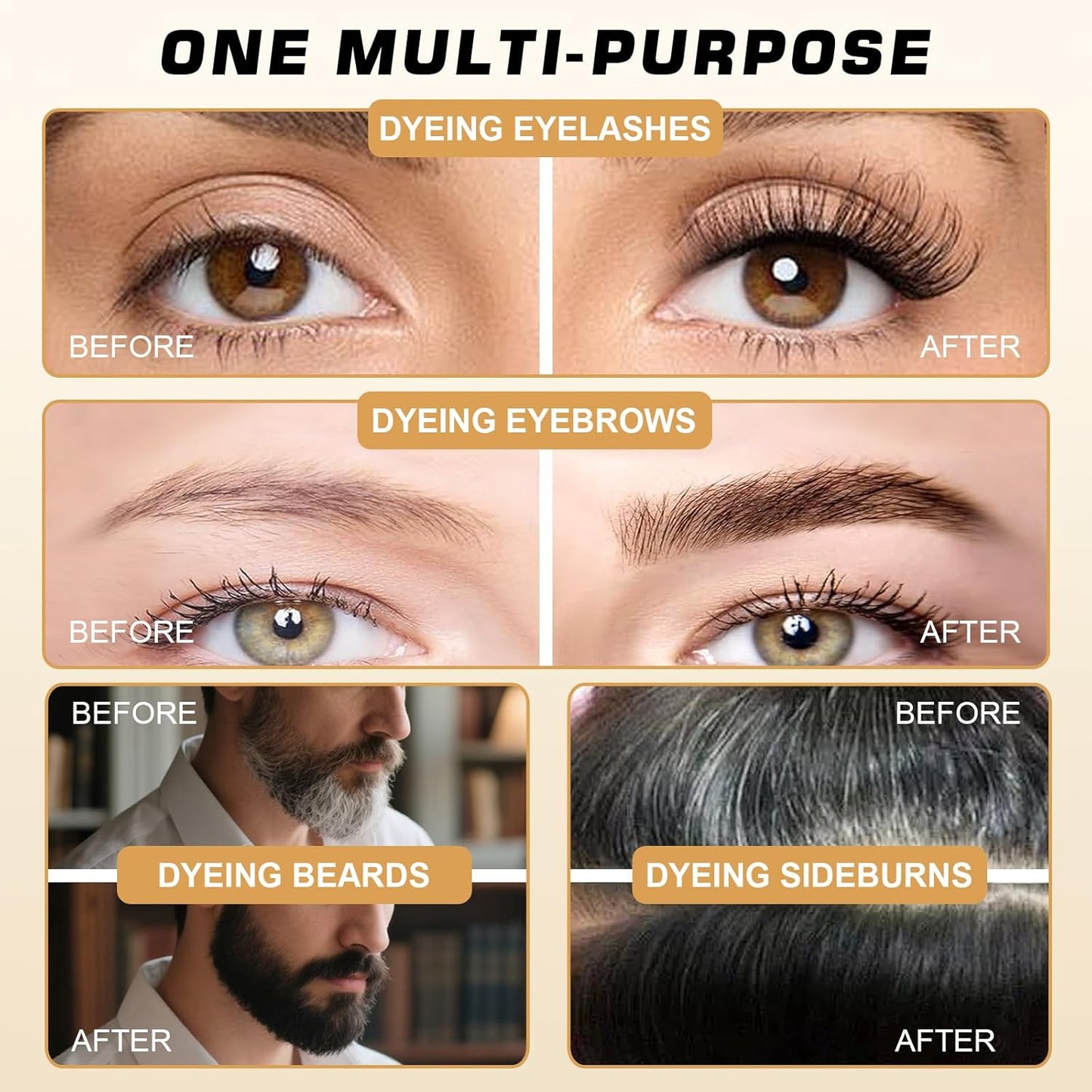 2-in-1 Eyelash & Eyebrow Tint Kit – Professional Lash & Brow Color for Natural Long-Lasting Results (Black, 7ml)