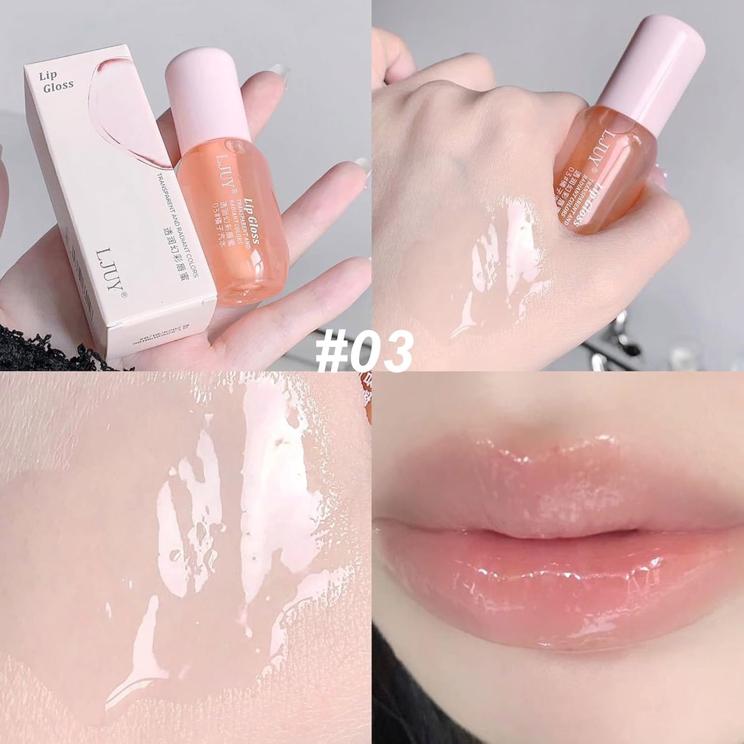 3-Piece Mint Flavor Hydrating Lip Oil Set - Glossy and Moisturizing Transparent Lip Primer for Women and Girls