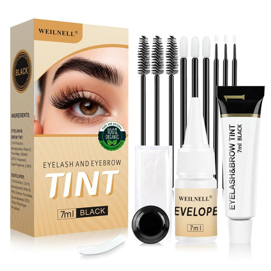 2-in-1 Eyelash & Eyebrow Tint Kit – Professional Lash & Brow Color for Natural Long-Lasting Results (Black, 7ml)