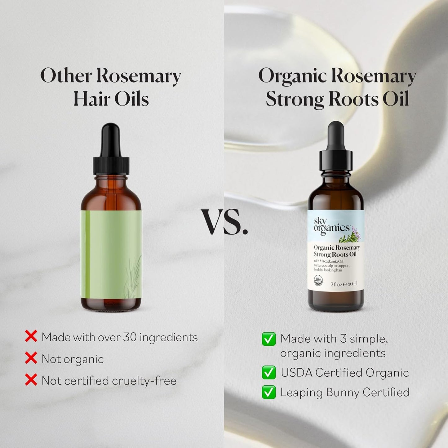 Revitalize Your Hair with Organic Rosemary Oil - Powerful Hair Growth Serum Infused with Macadamia, Jojoba & Essential Oils - 2 Fl Oz of Natural Beauty