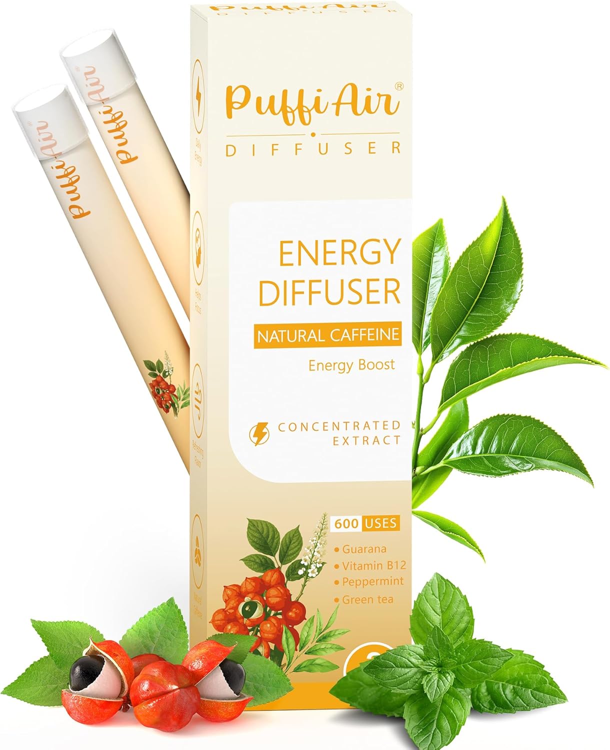 Herbal Diffuser Pen for Lung Health - Mullein, Thyme & Mint Blend for Enhanced Breathing, 600 Uses, Single Pack