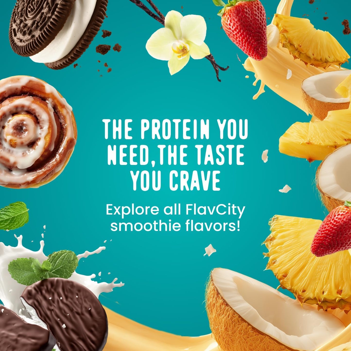 Vanilla Protein Shake Powder with Collagen Peptides, Reishi & Cordyceps Mushrooms - Focus, Skin, Hair & Joint Support - 100% Grass Fed Whey All in One Smoothie, 20 Servings