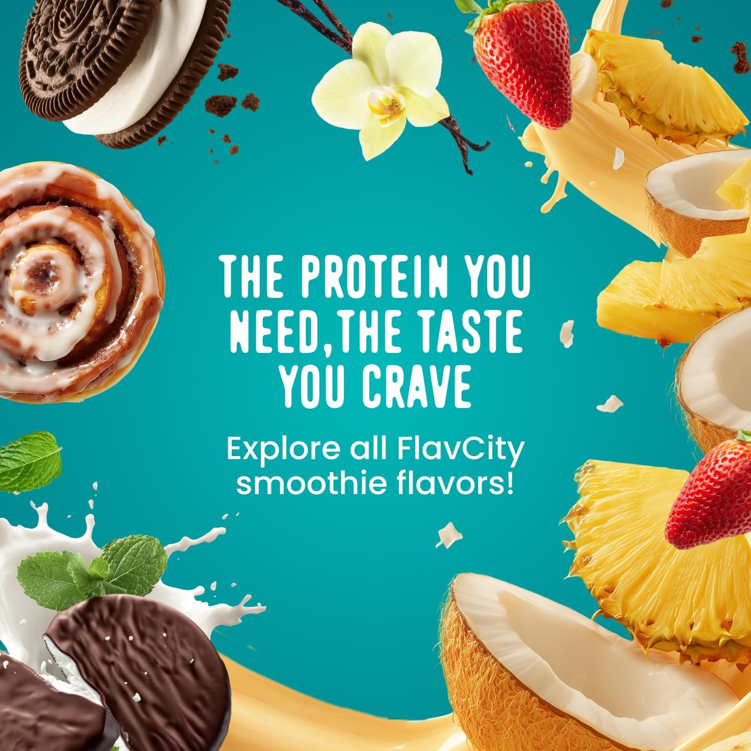 Vanilla Protein Shake Powder with Collagen Peptides, Reishi & Cordyceps Mushrooms - Focus, Skin, Hair & Joint Support - 100% Grass Fed Whey All in One Smoothie, 20 Servings