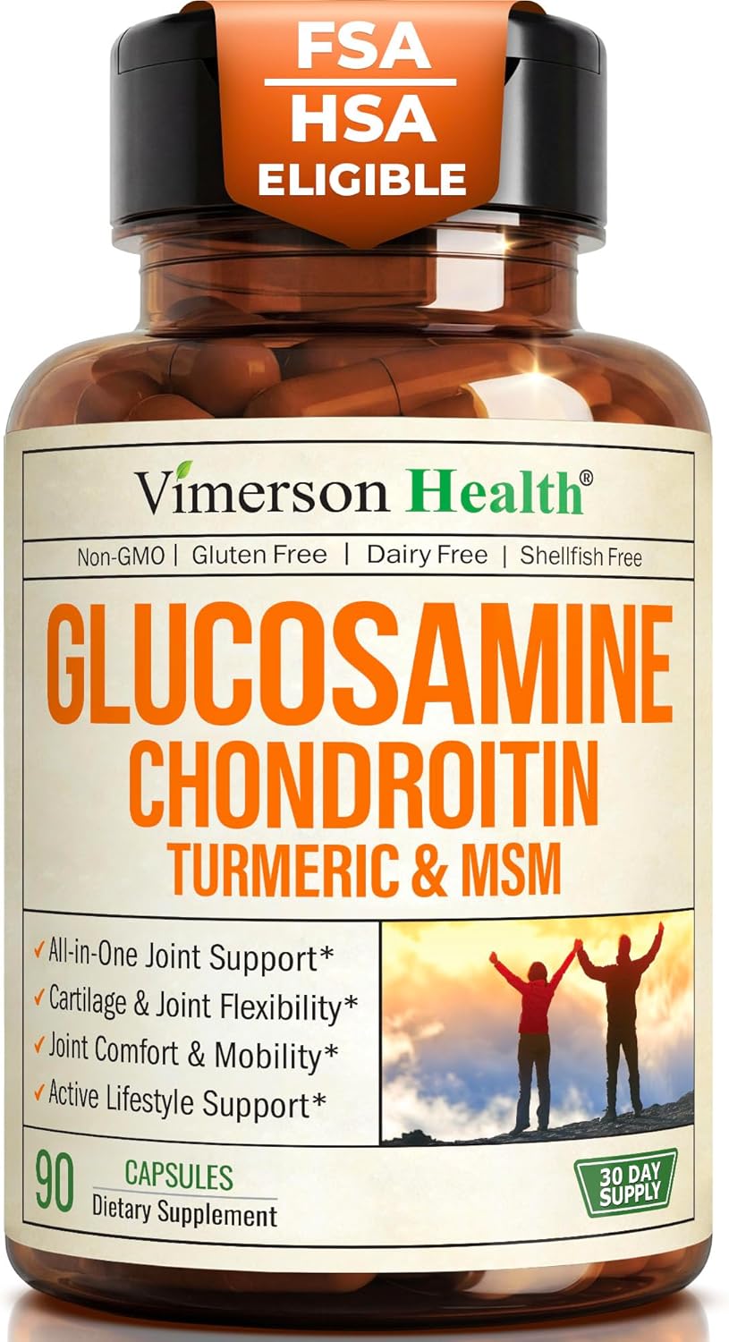 Glucosamine Chondroitin MSM Joint Support Supplement for Optimal Cartilage and Joint Health - 1500 mg Glucosamine Sulfate, Chondroitin, and MSM - 90 Capsules