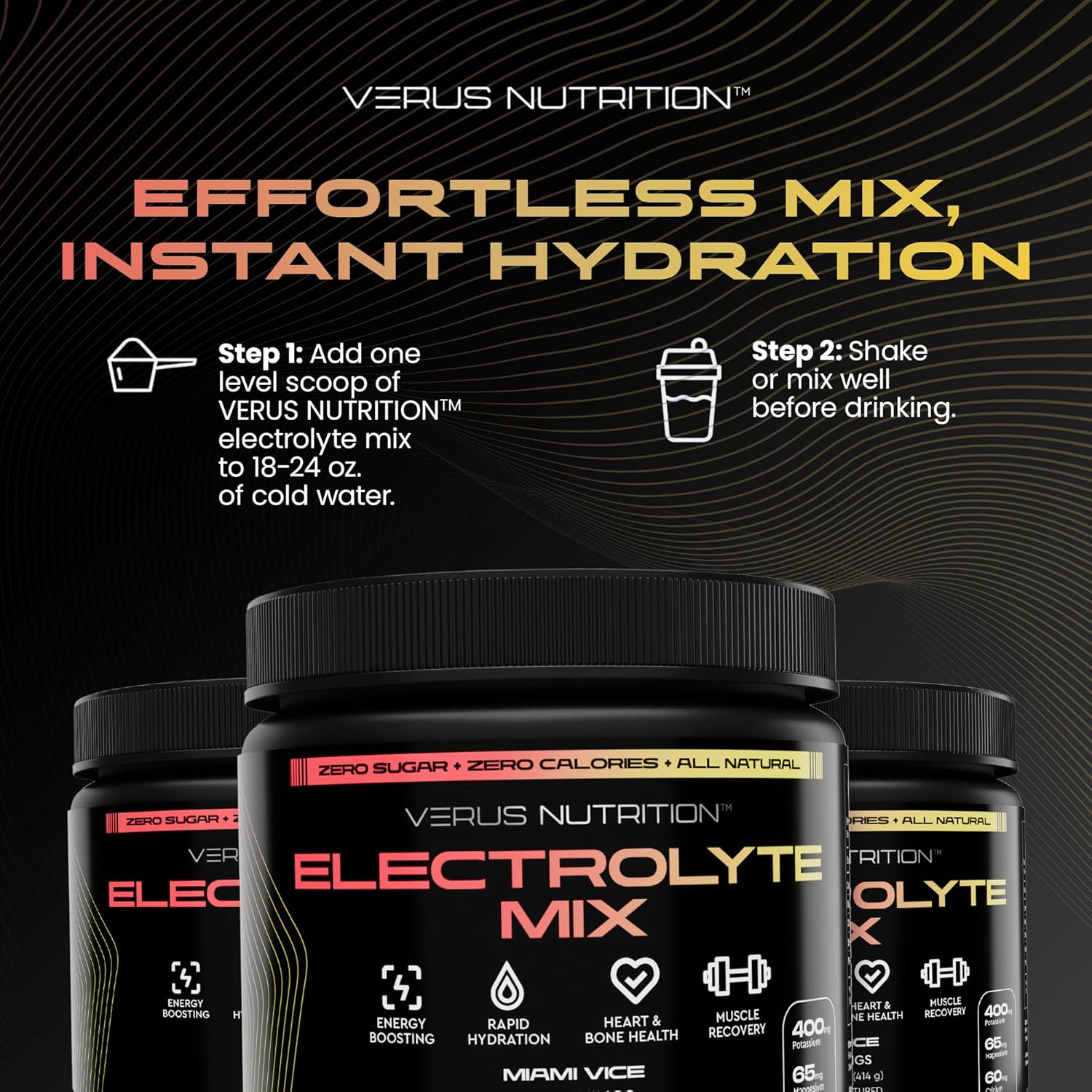 Sugar-Free Electrolyte Powder - Zero Calorie Hydration Mix for Fasting, Keto, and Vegan Diets | Natural Ingredients, 60 Servings