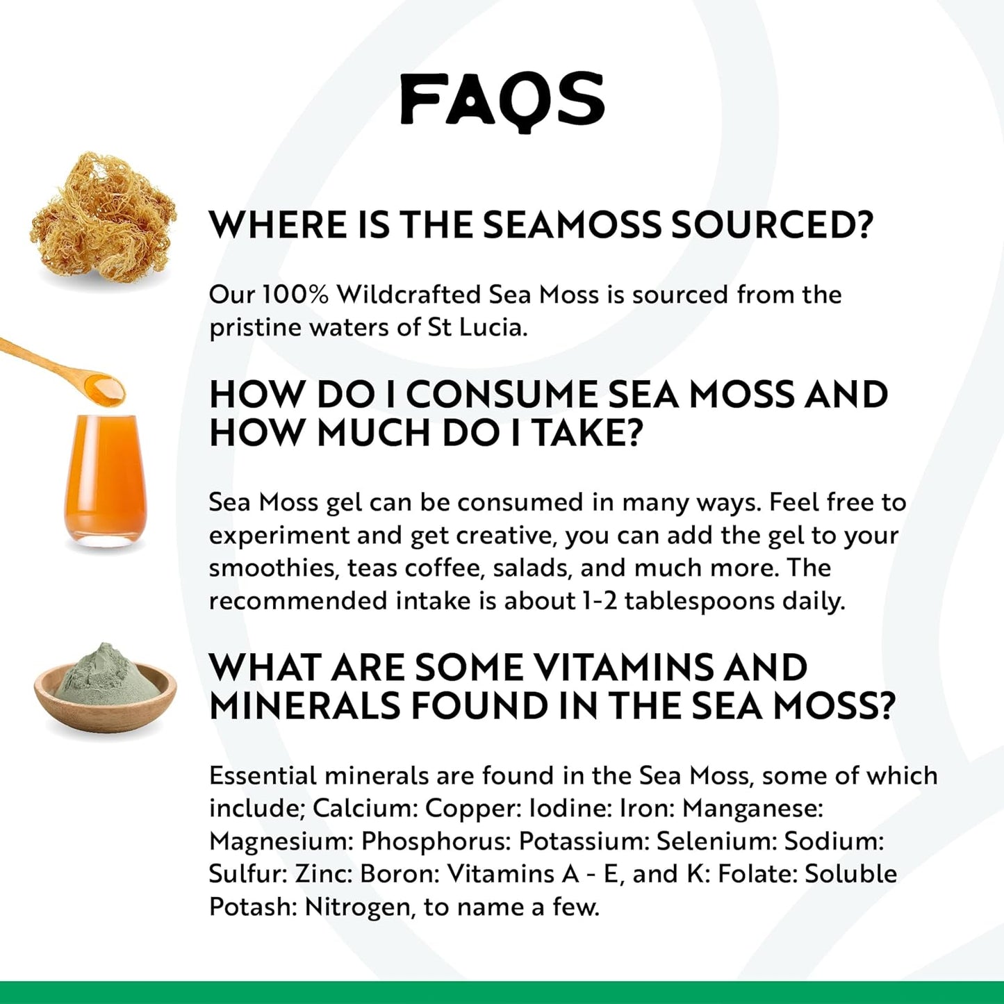 Wildcrafted Irish Gold Sea Moss Gel 16 Oz - Organic Seamoss Gel Made with Dried Seaweed & Fresh Sea Vegetables, Natural & Plant-Based, Harvested in Pristine Waters, USA