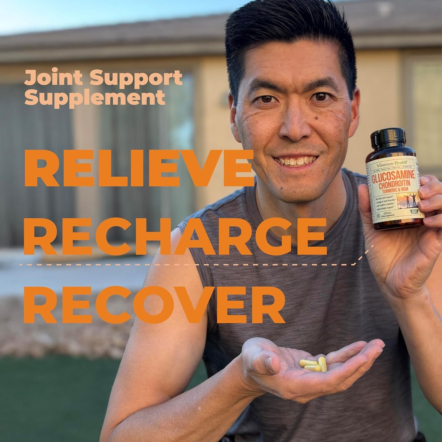 Glucosamine Chondroitin MSM Joint Support Supplement for Optimal Cartilage and Joint Health - 1500 mg Glucosamine Sulfate, Chondroitin, and MSM - 90 Capsules