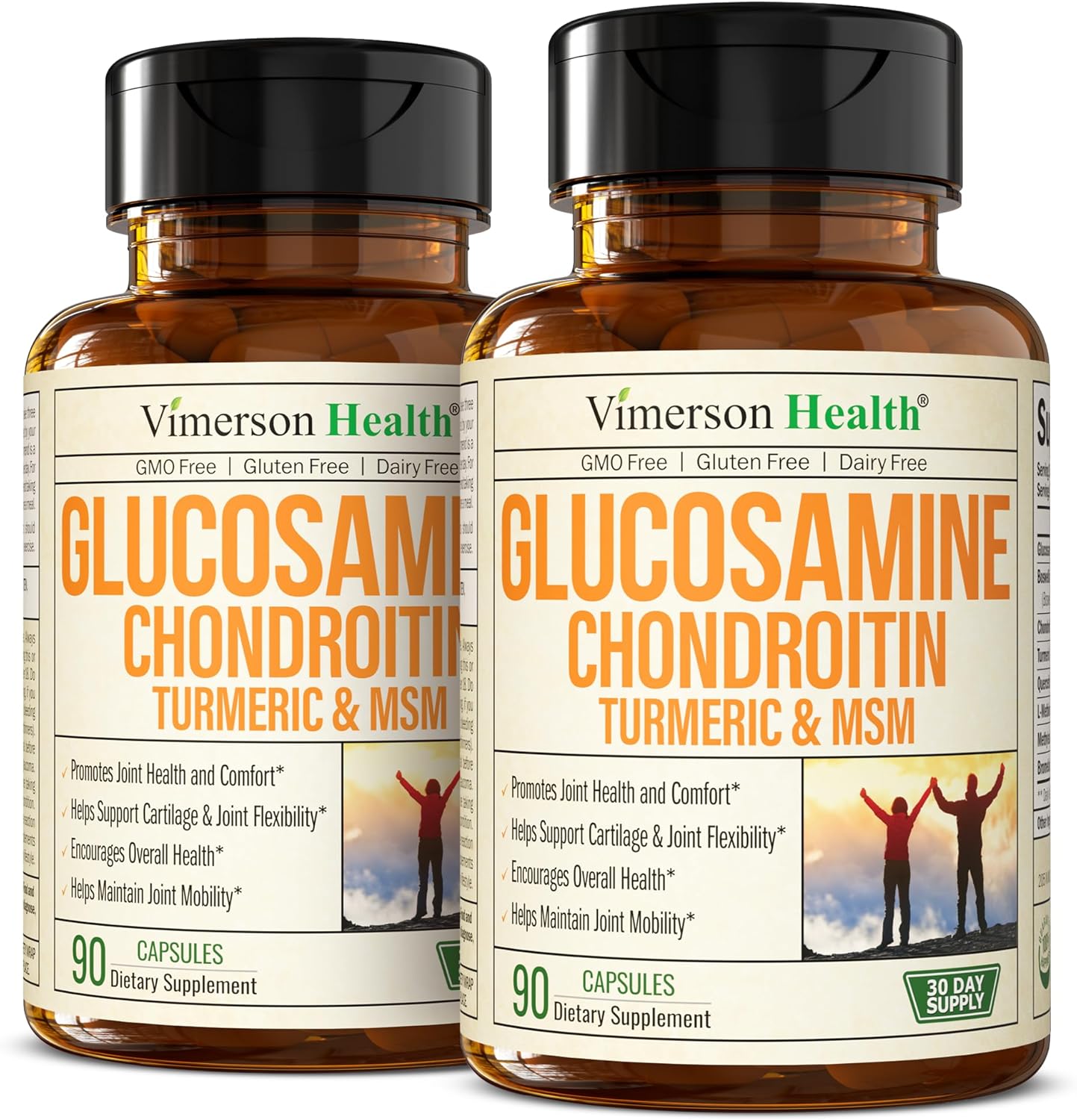 Glucosamine Chondroitin MSM Joint Support Supplement for Optimal Cartilage and Joint Health - 1500 mg Glucosamine Sulfate, Chondroitin, and MSM - 90 Capsules