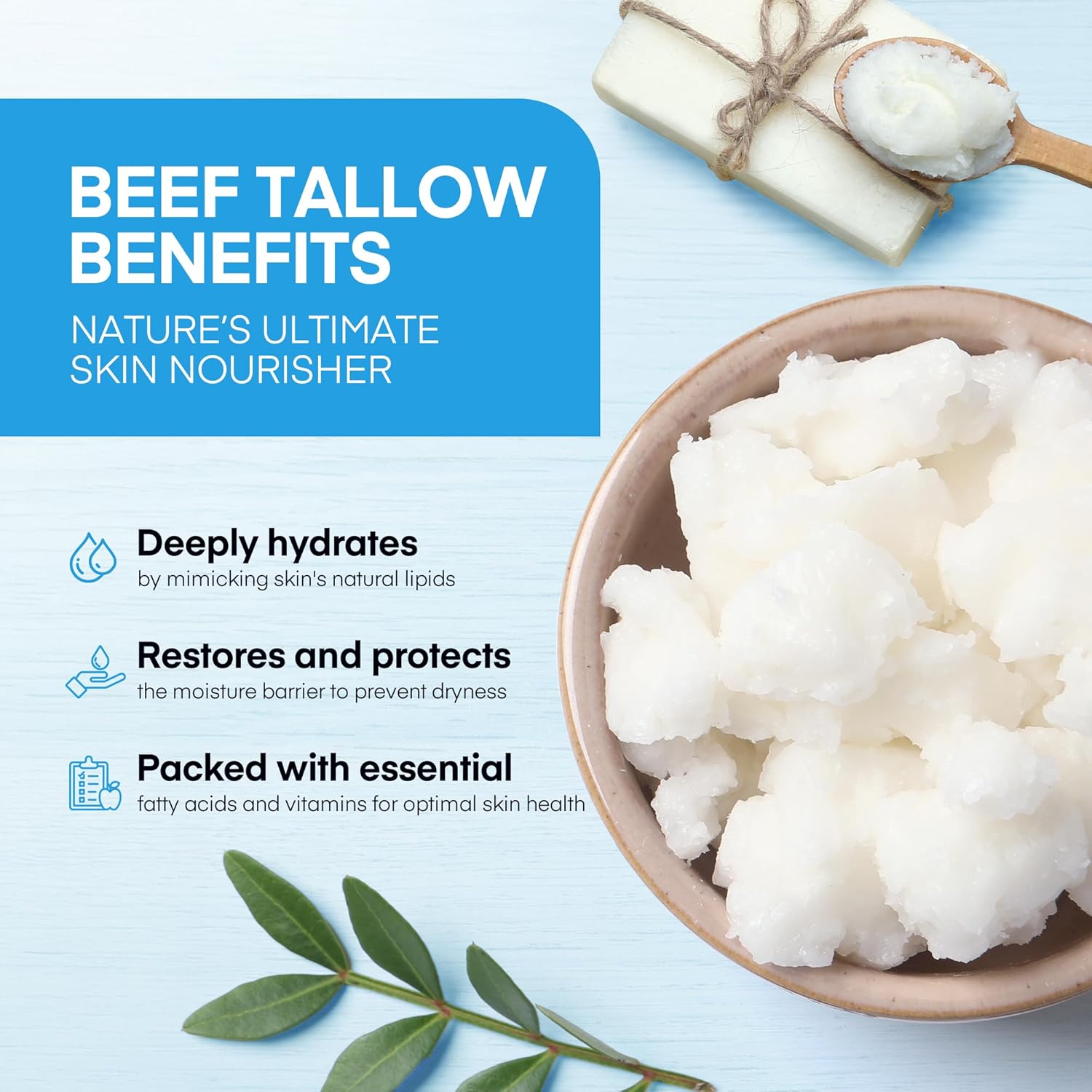 Copper Peptides GHK-Cu Beef Tallow Skin Balm with Methylene Blue, Manuka Honey & Vitamin E – Natural Moisturizer for Mature, Dry & Sensitive Skin – 2 Oz