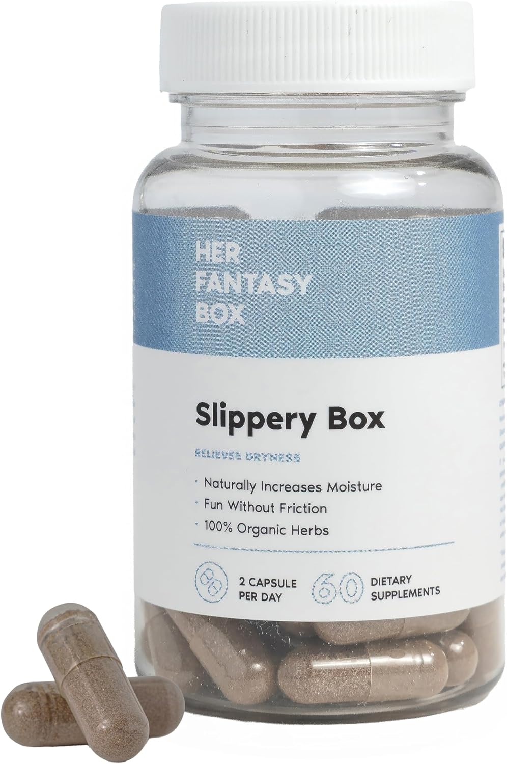 Slippery Elm Capsules for Feminine Wellness and Intimate Moisture Support – 60 Vegan Capsules