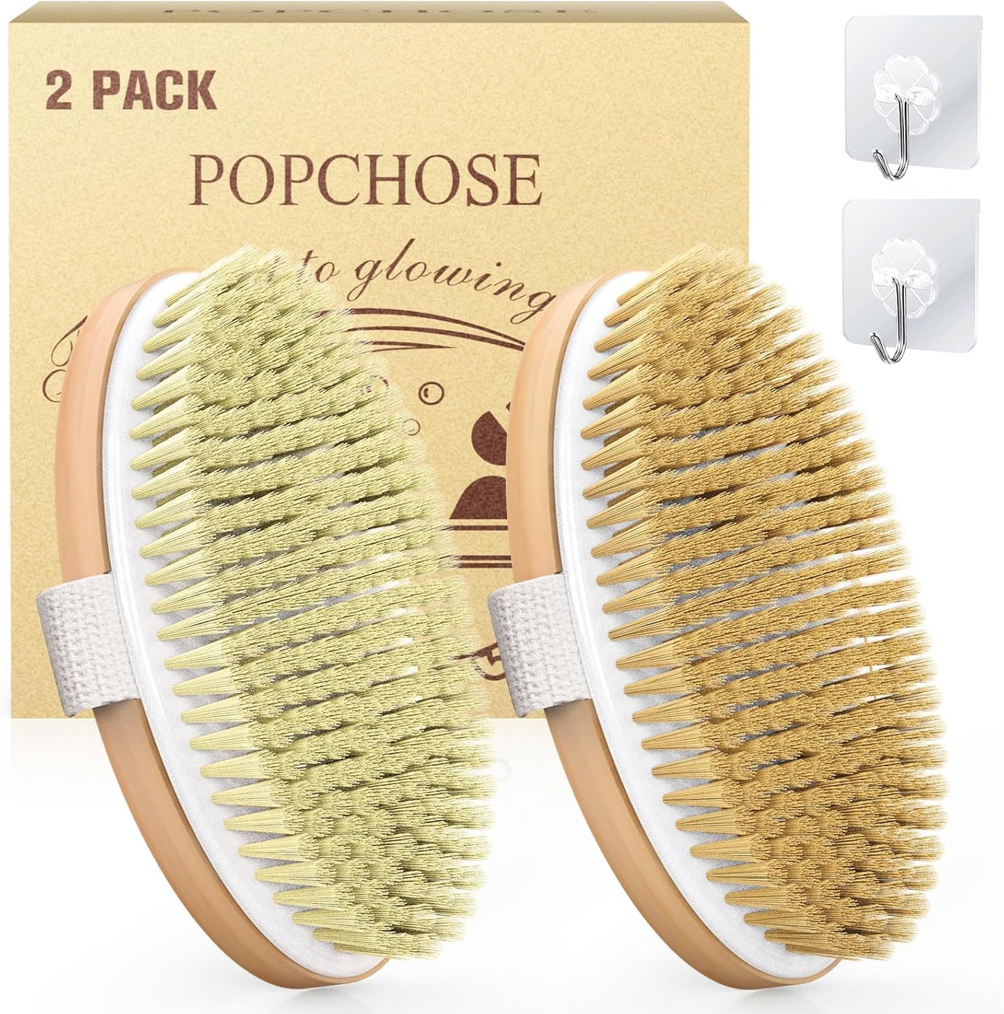 Dry Brushing Body Brush, Natural Bristle Dry Skin Exfoliating Brush Body Scrub for Flawless Skin, Cellulite Reduction, Lymphatic Drainage and Blood Circulation Improvement
