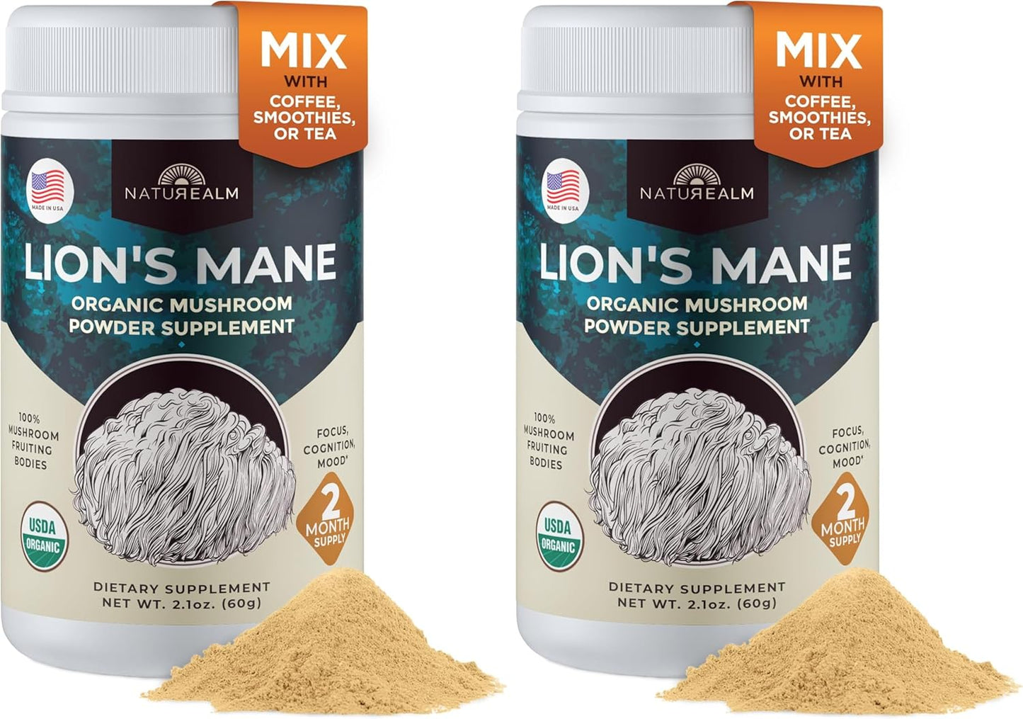 Sacred 7 Mushroom Powder Supplement - 7-in-1 Blend (7 Month Supply) | Immune Support, Cognitive Enhancement, and Energy Boost | Coffee Additive | Organic 100% Fruiting Body Extract of Lion's Mane, Reishi, and Chaga